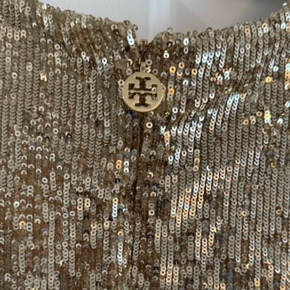 Vintage Tory Burch Gold Sequin Dress - Picture 5 of 6